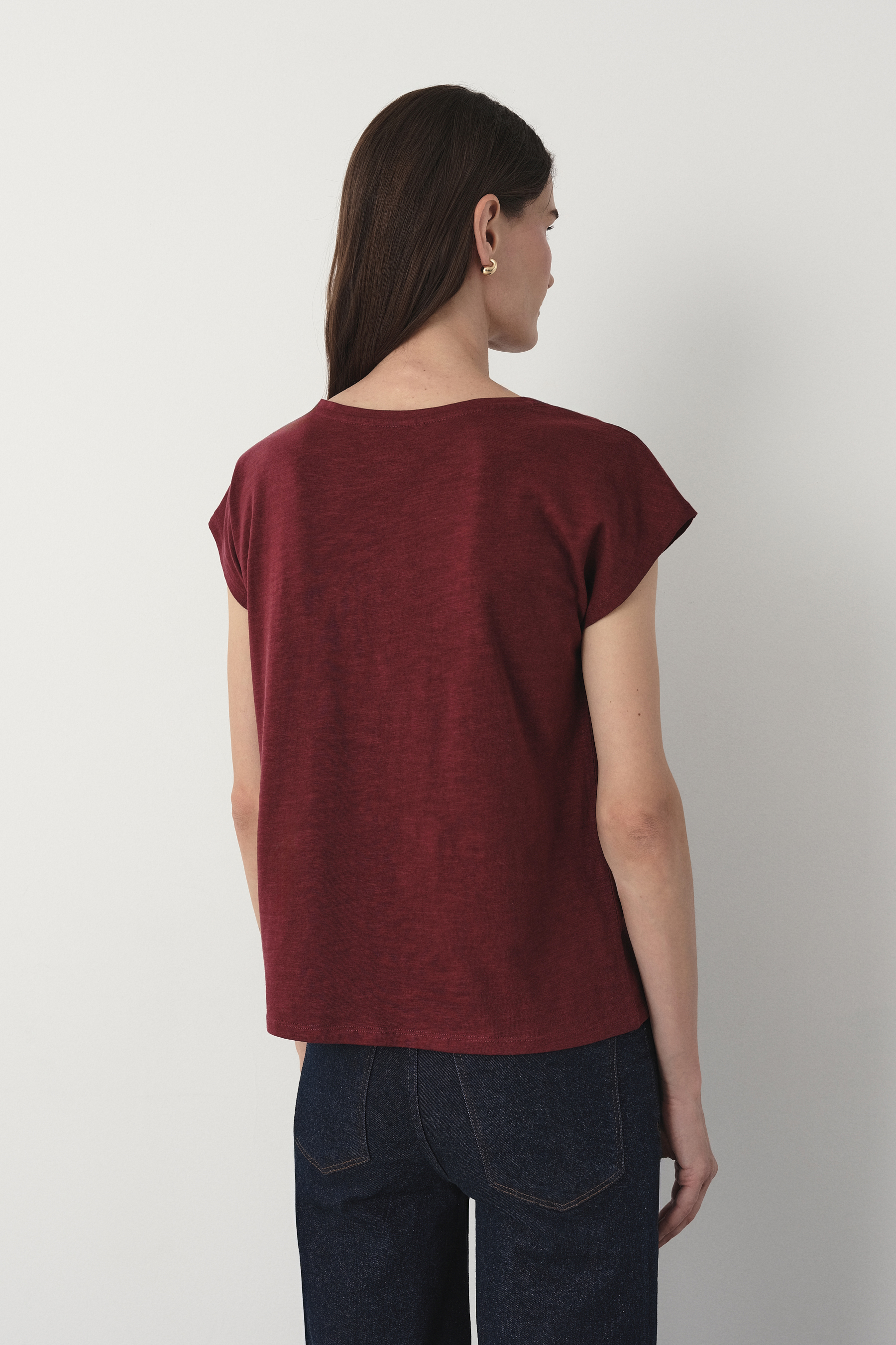 Bawełniany t-shirt w kasztanowym kolorze