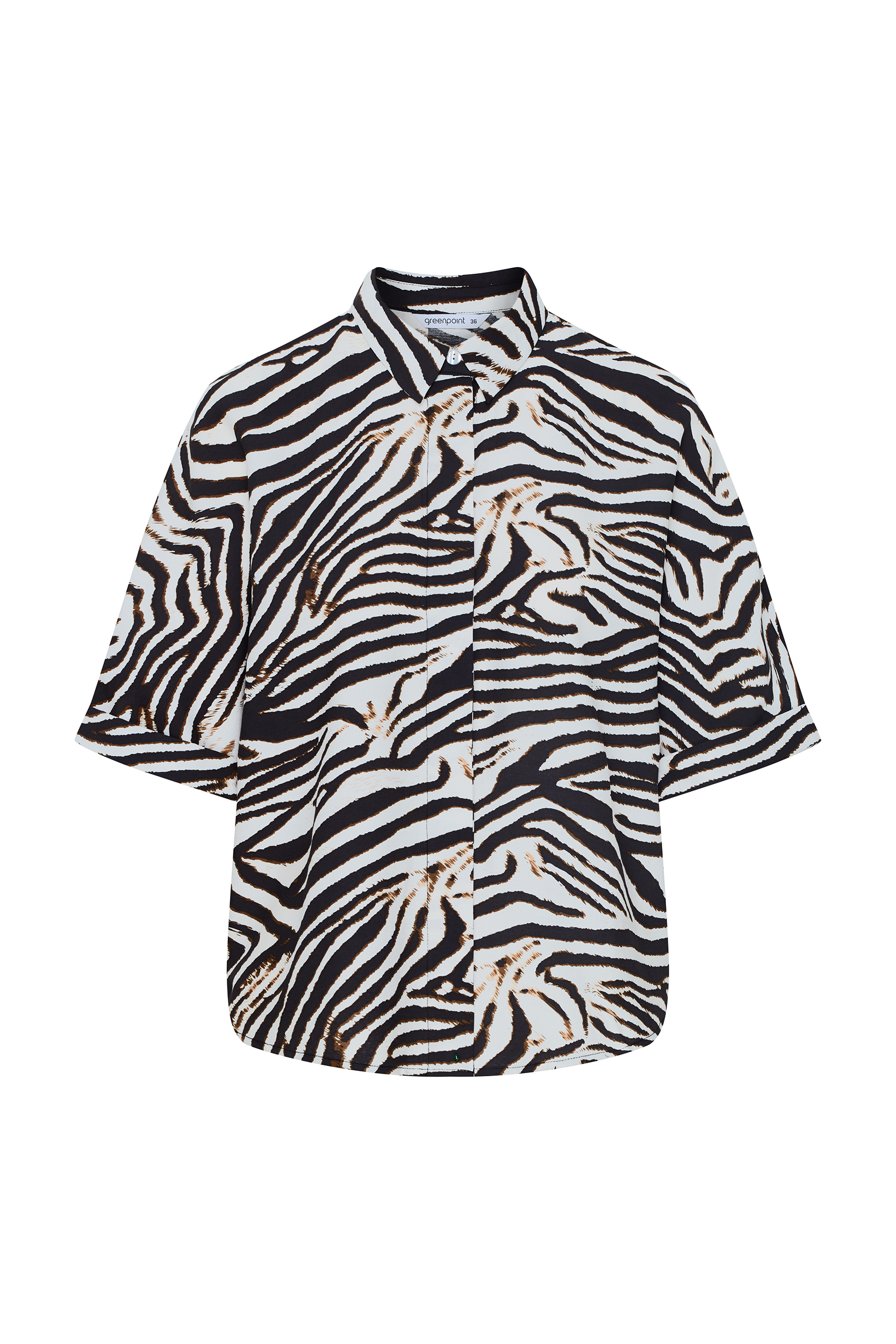 Luźna koszula z wiskozy, nadruk zebra