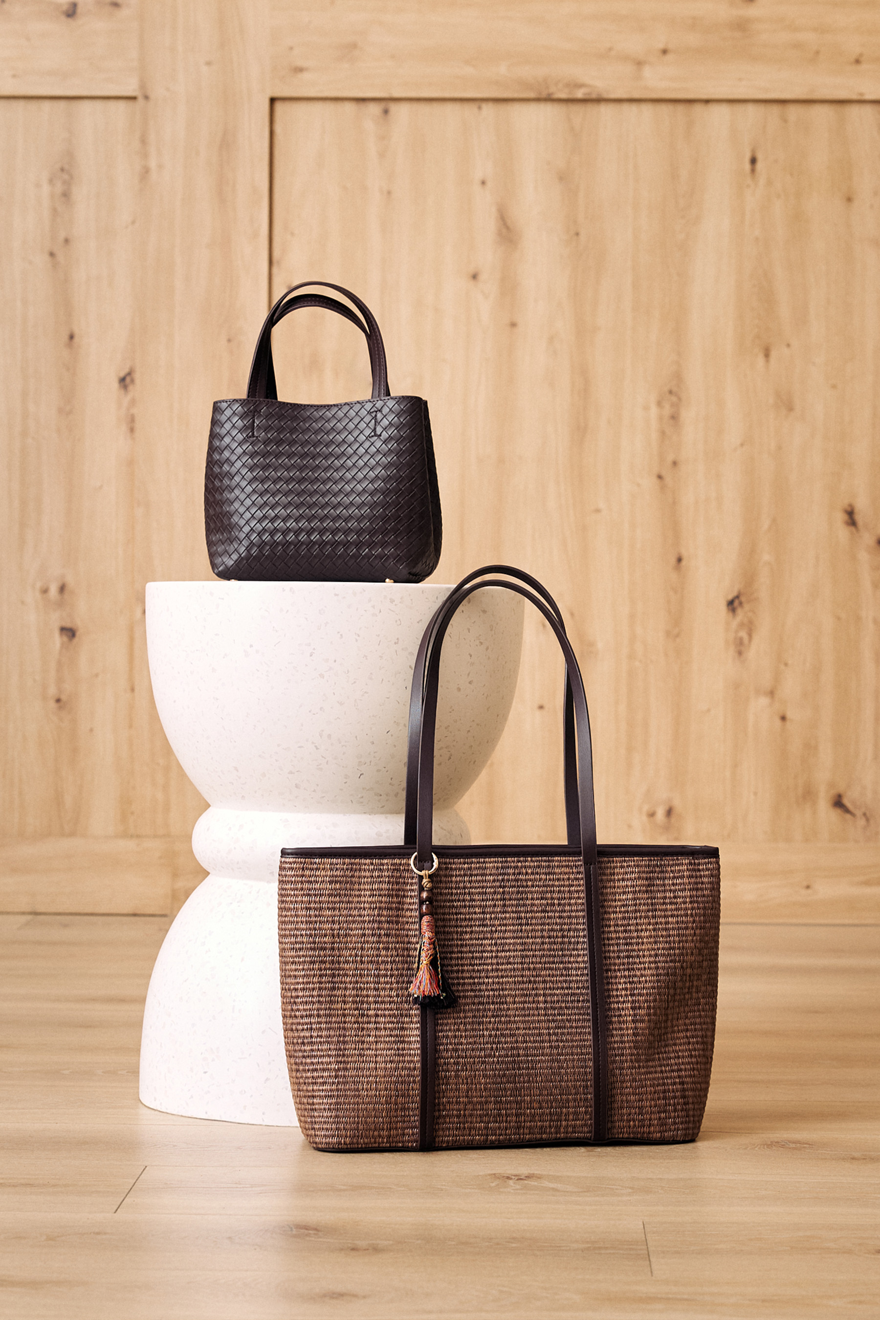 Efektowna pleciona torba typu shopper
