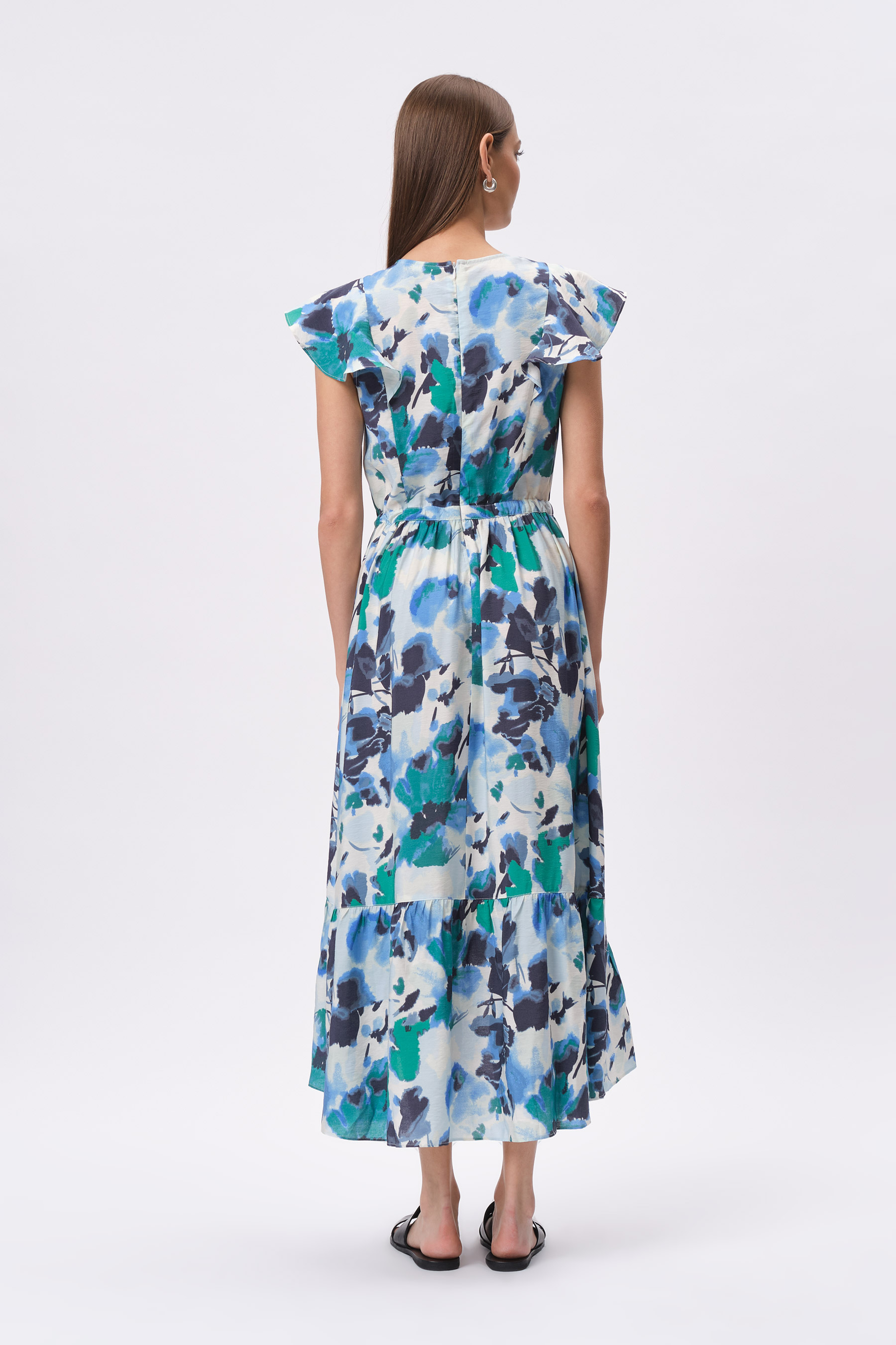 Sukienka w błękitny nadruk