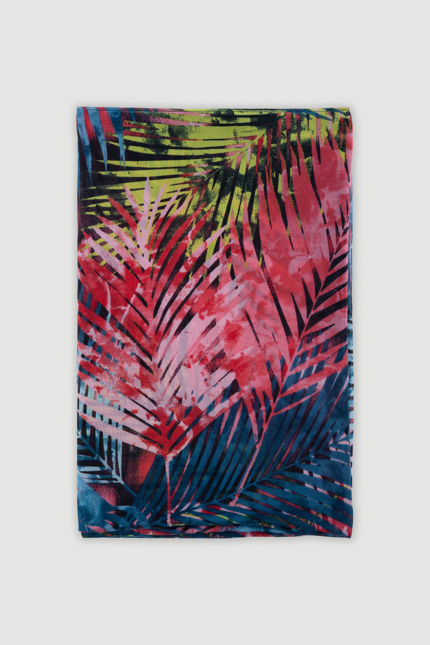 Czarna apaszka z kolorowym printem tropic