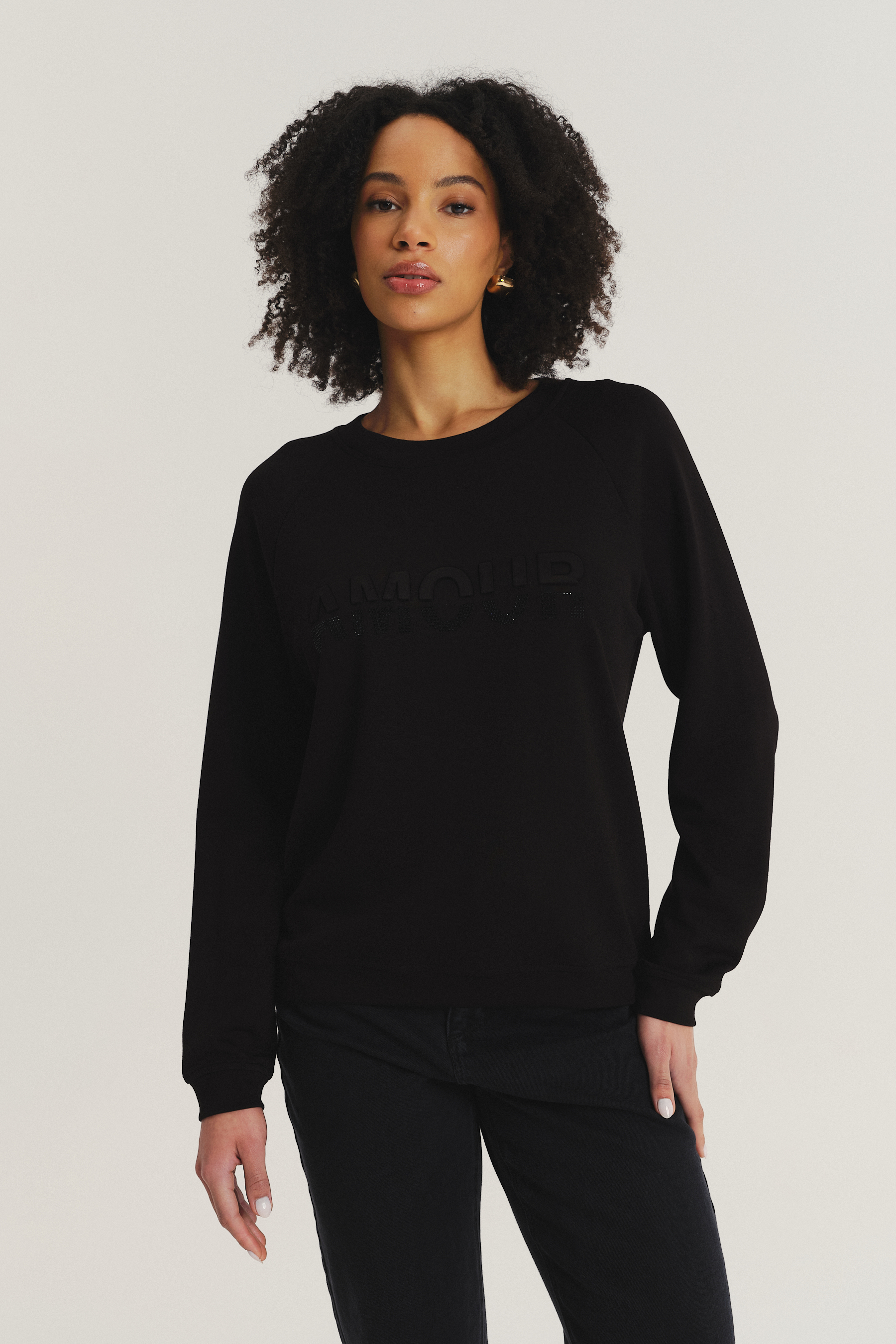 Czarna bluza GLOW z domieszką wiskozy