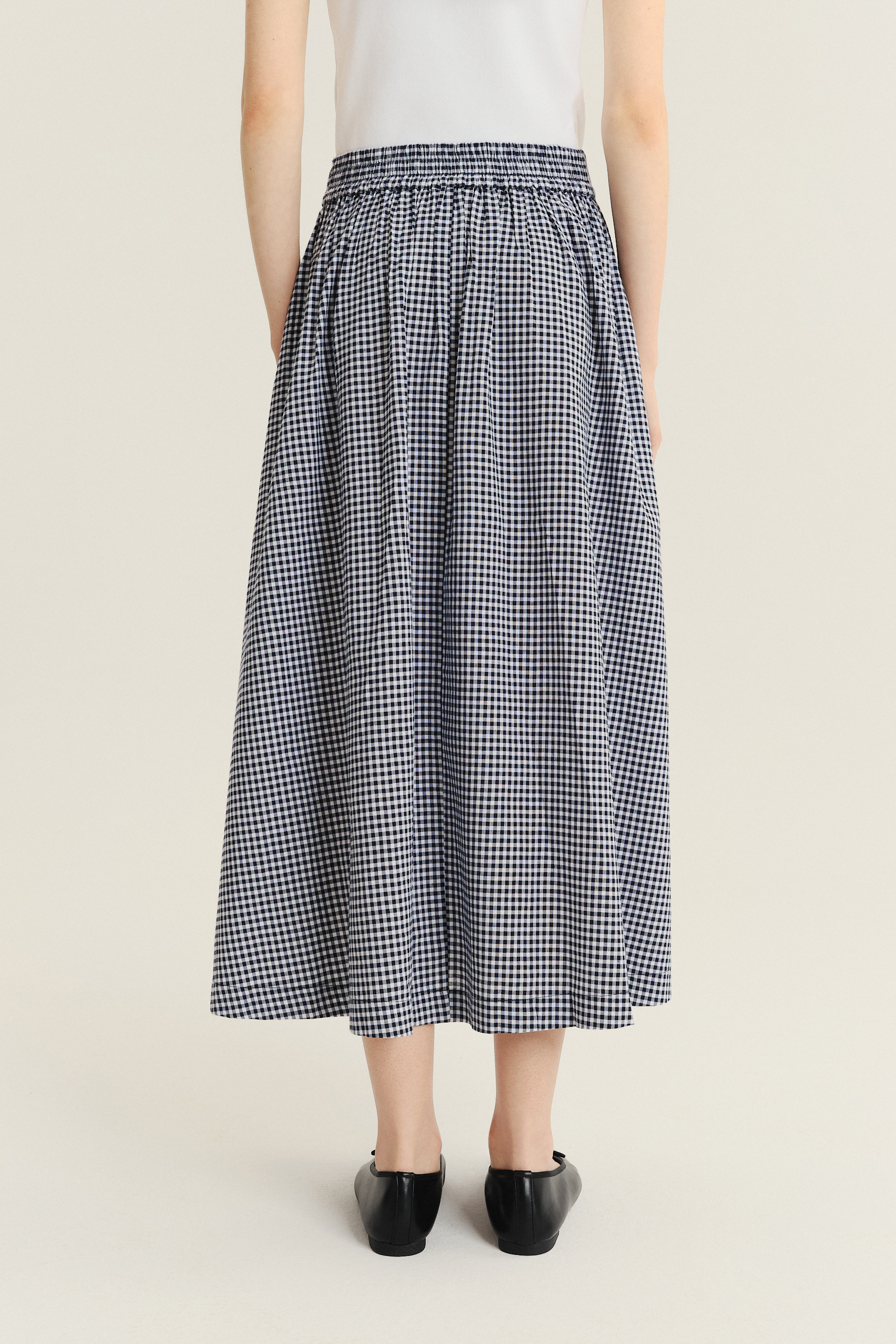 Spódnica midi w kratę vichy 