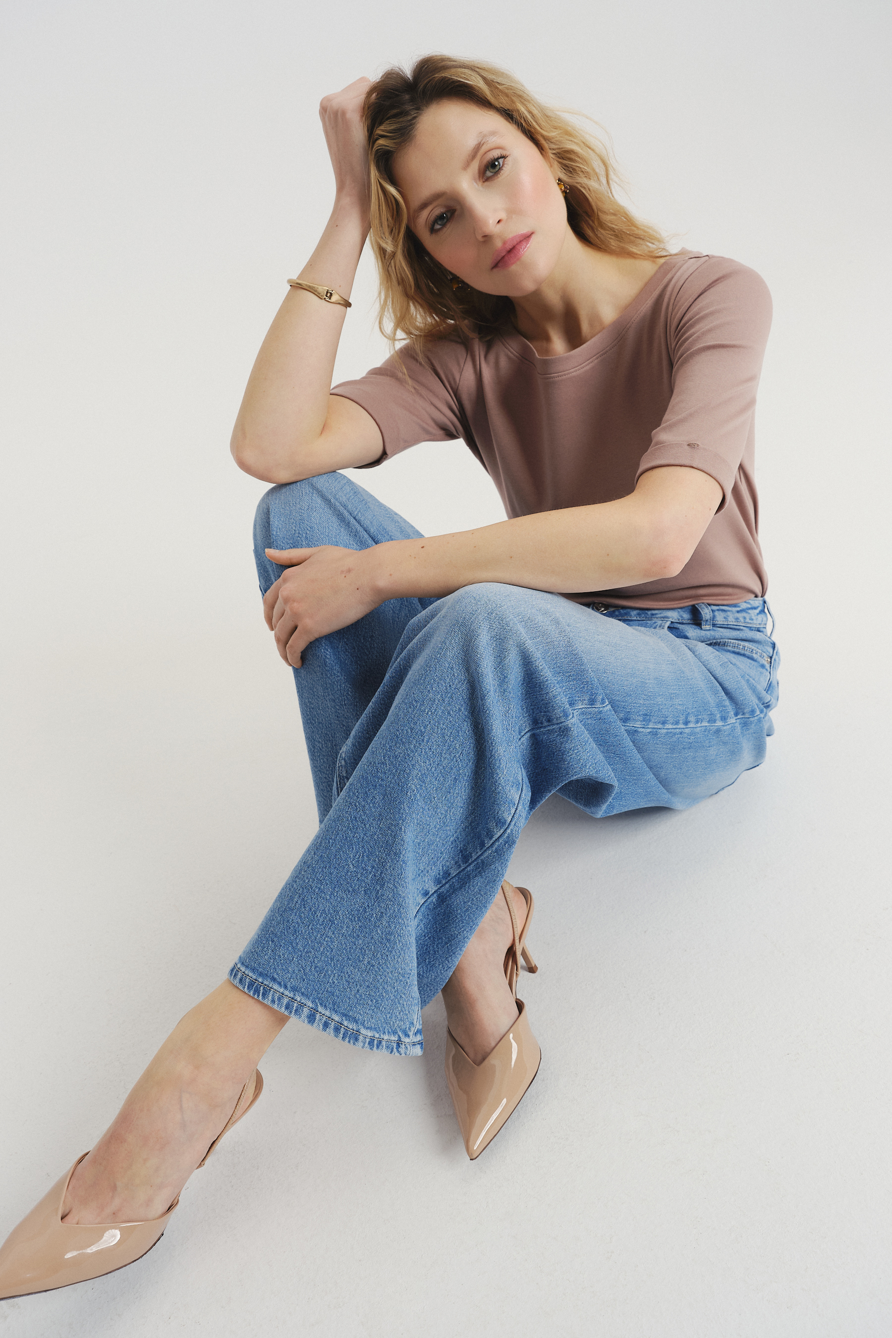 Jasnoniebieskie jeansy wide leg