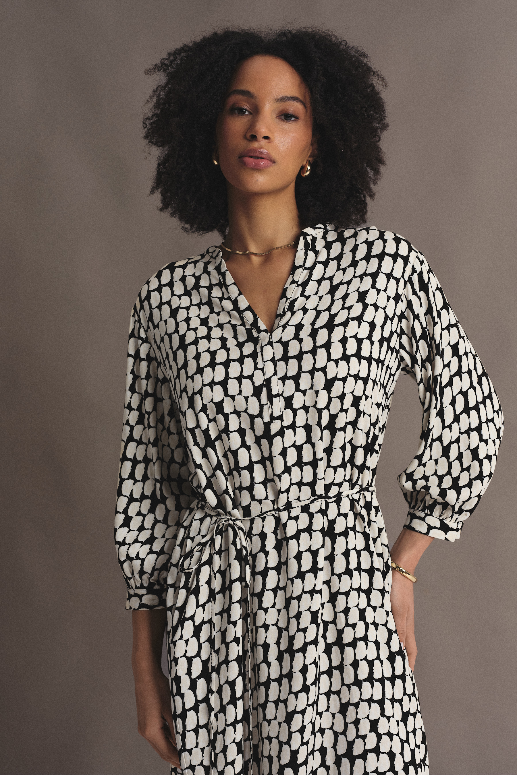 Printowana sukienka z wiskozy