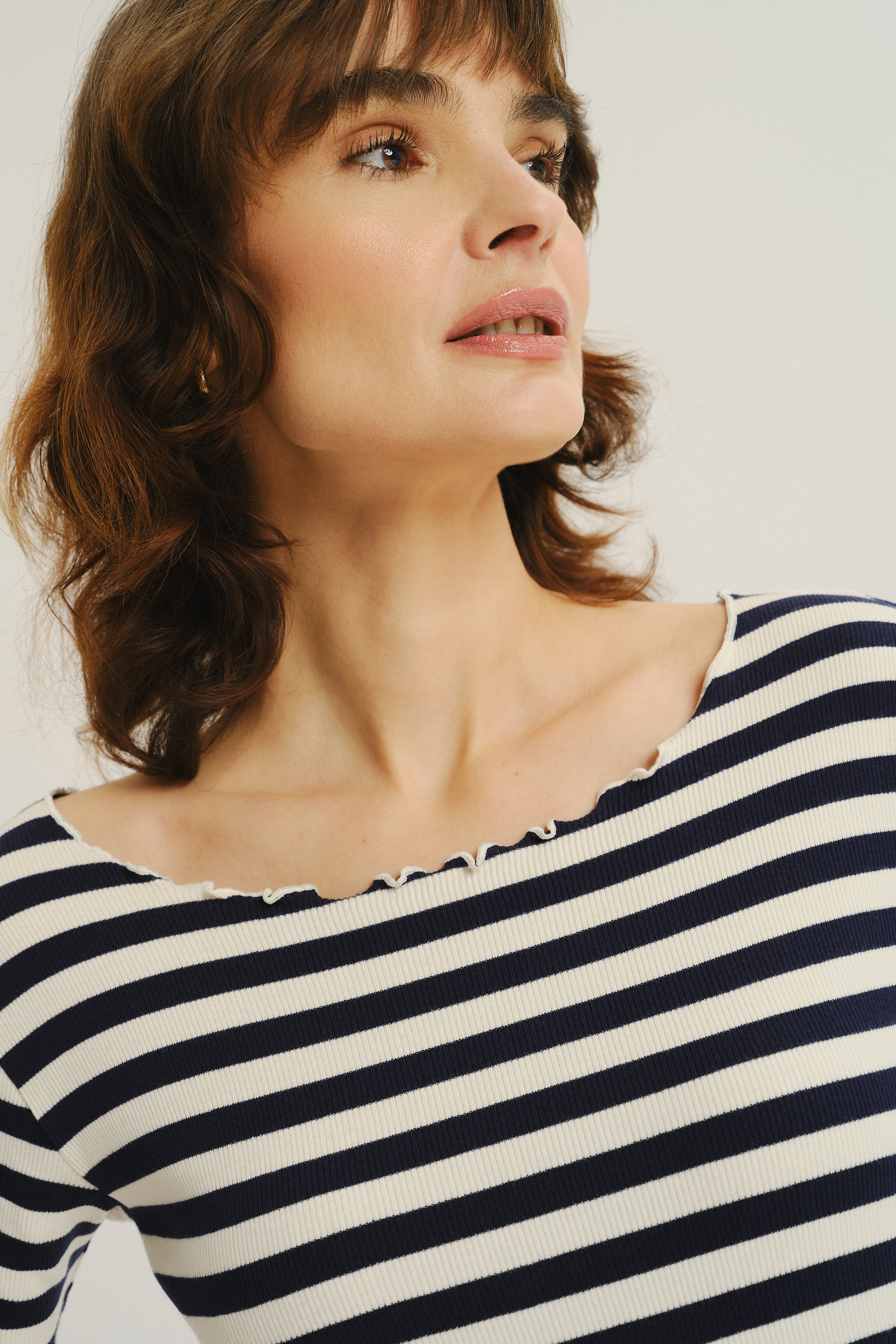 Biało-czarny top w paski