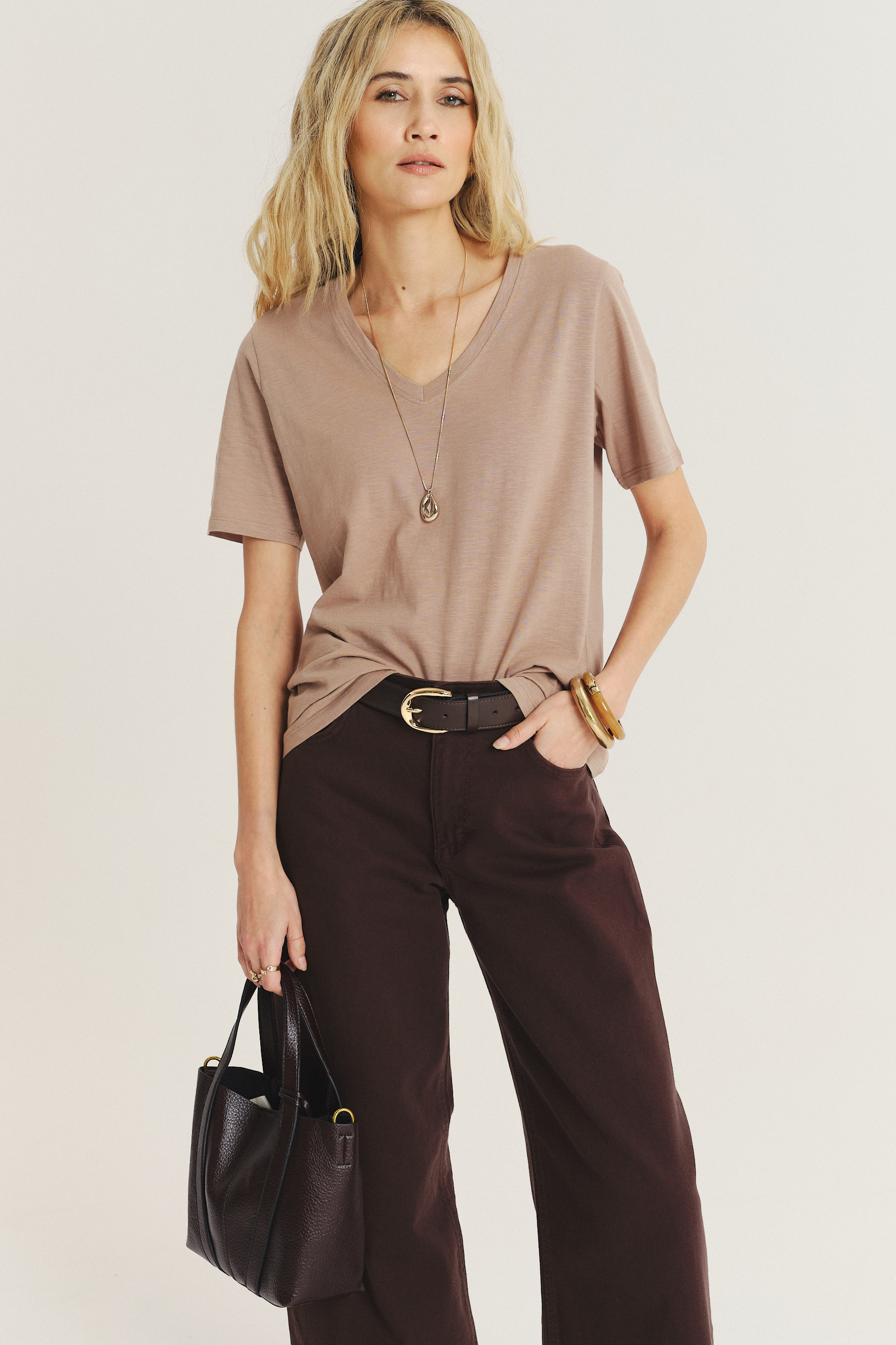 Bawełniany top w beżowym kolorze