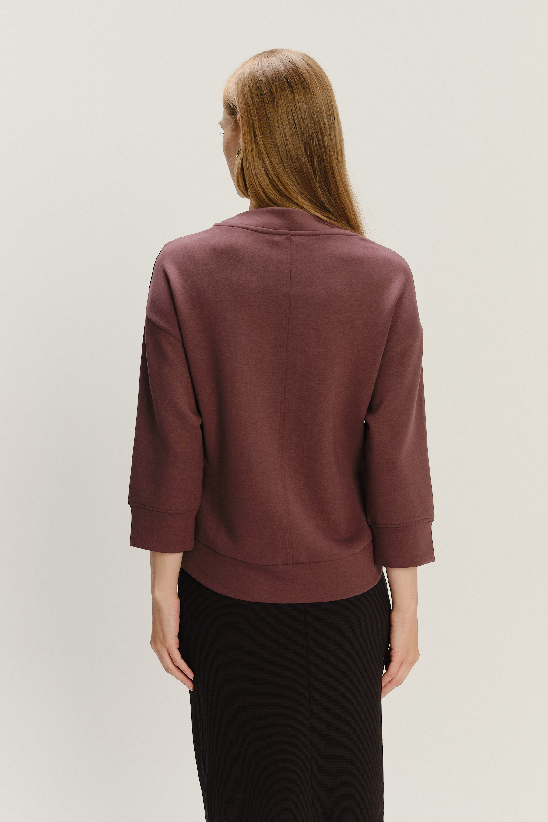 Uniwersalna bluza z rękawem 3/4 ciemny brąż