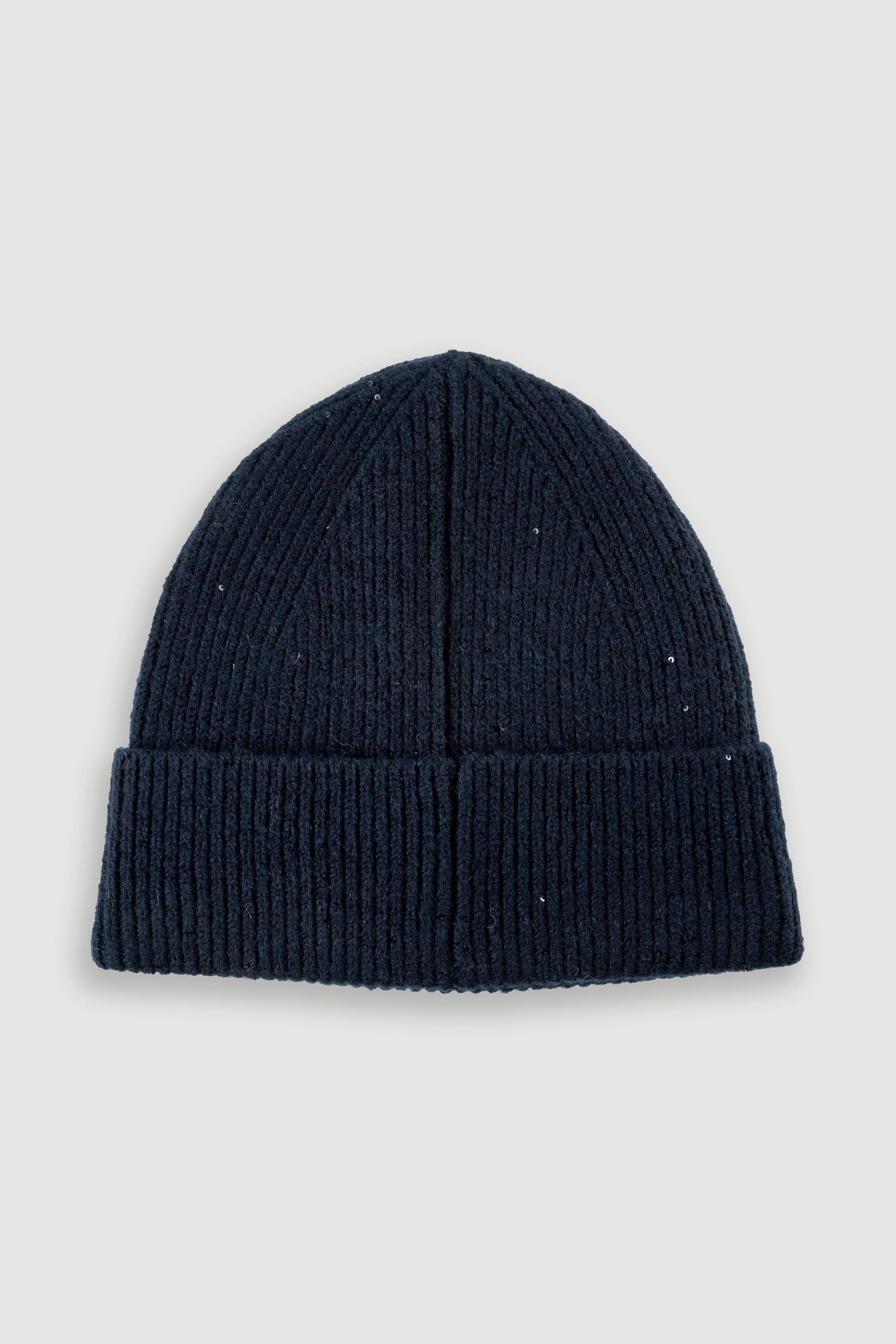 Granatowa czapka beanie z delikatnym połyskiem