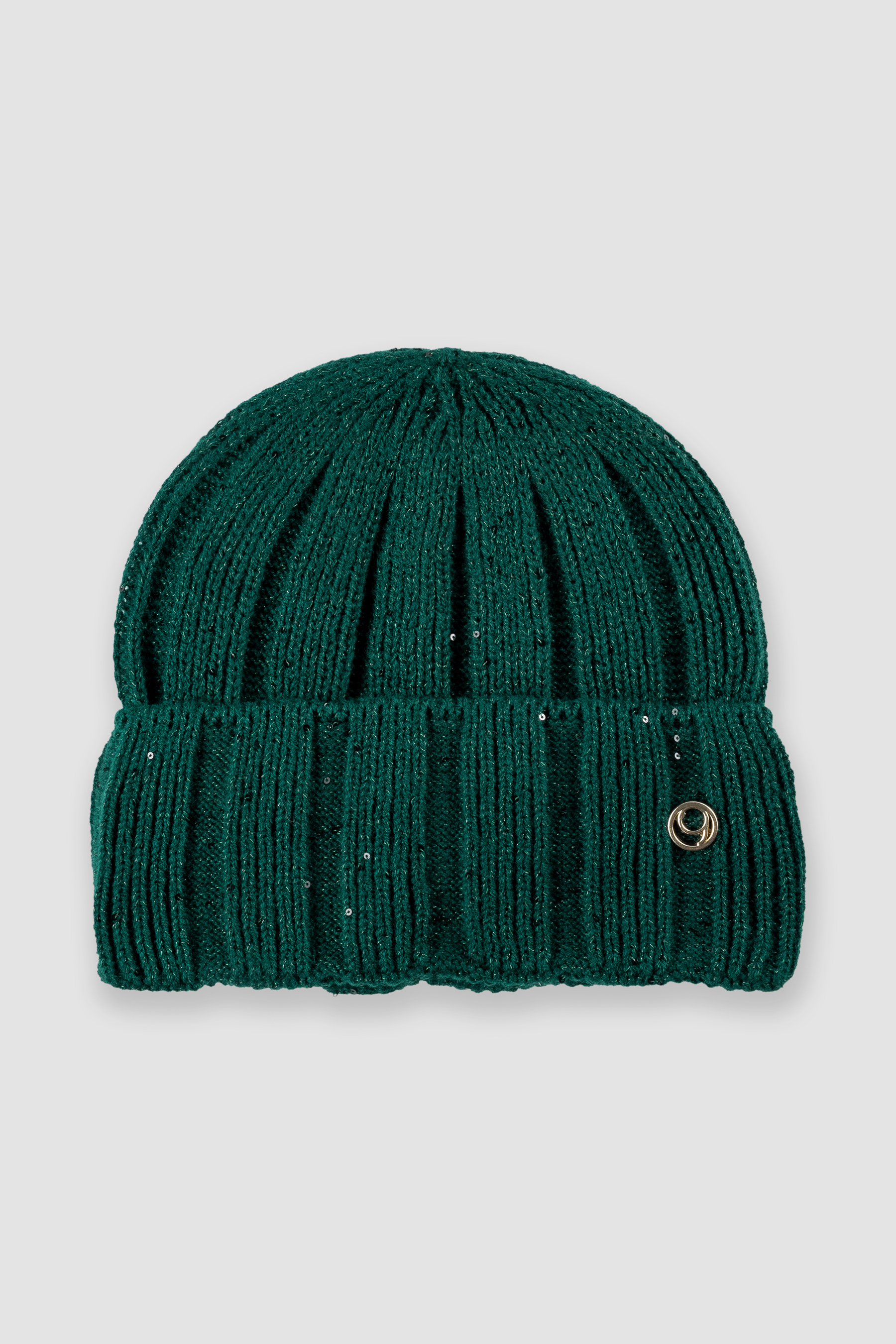 Czapka beanie z widoczną strukturą ciemna zieleń