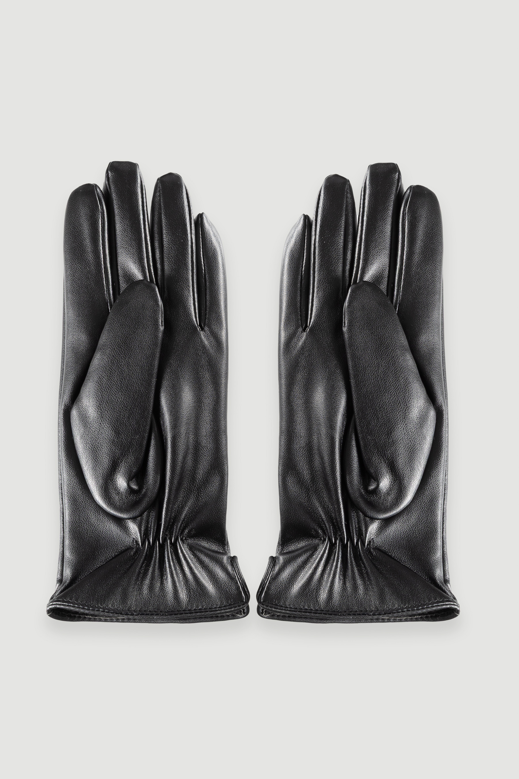 Czarne eleganckie rękawiczki z ekoskóry 