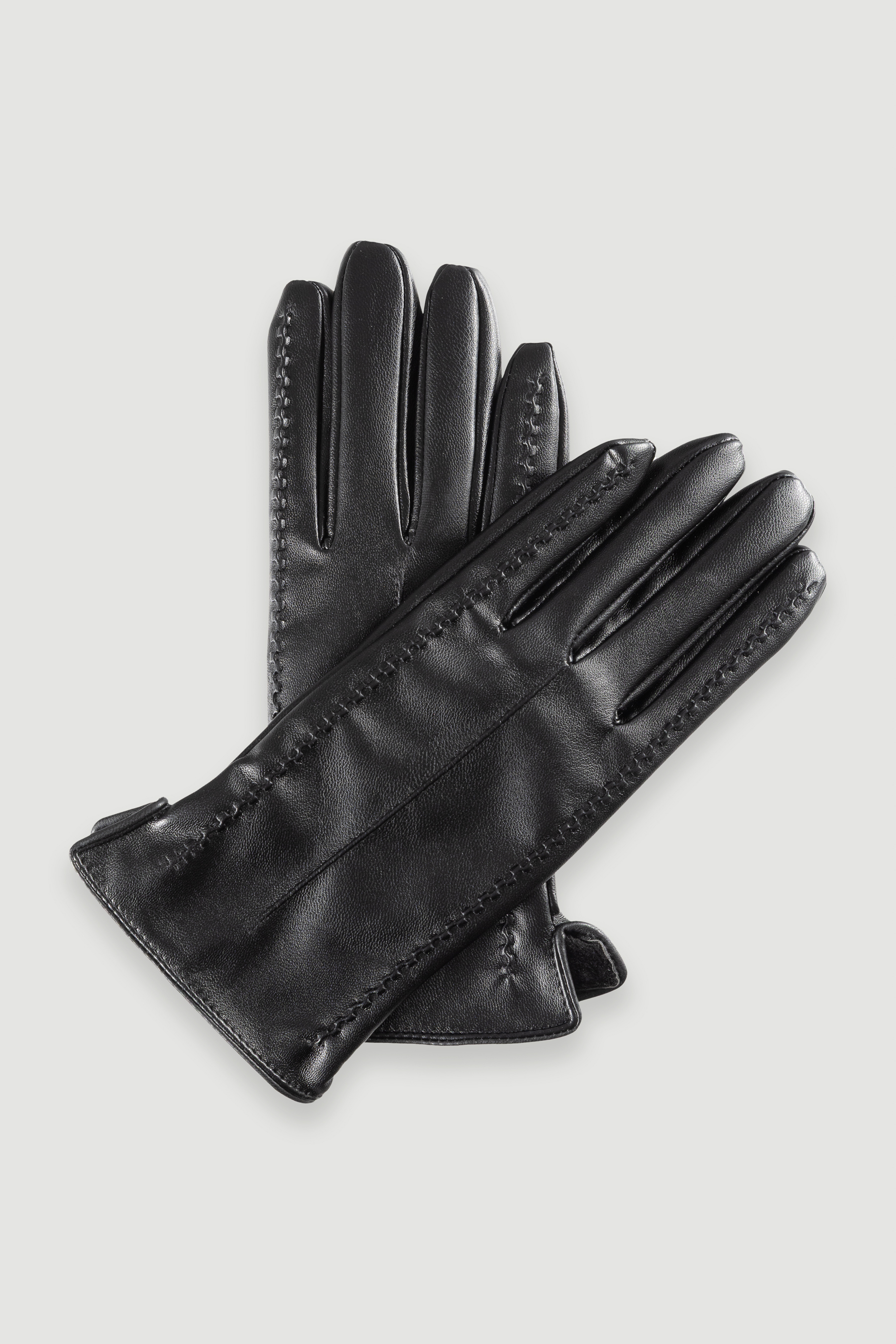 Czarne eleganckie rękawiczki z ekoskóry 