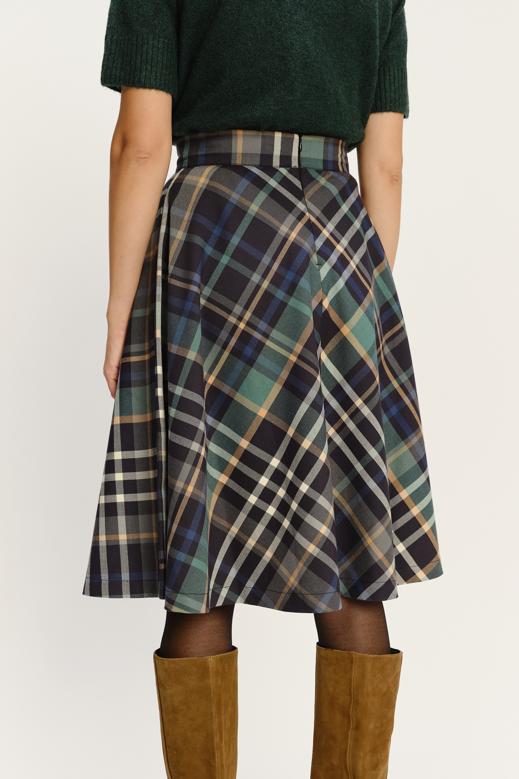 Wiskozowa spódnica midi w kratę