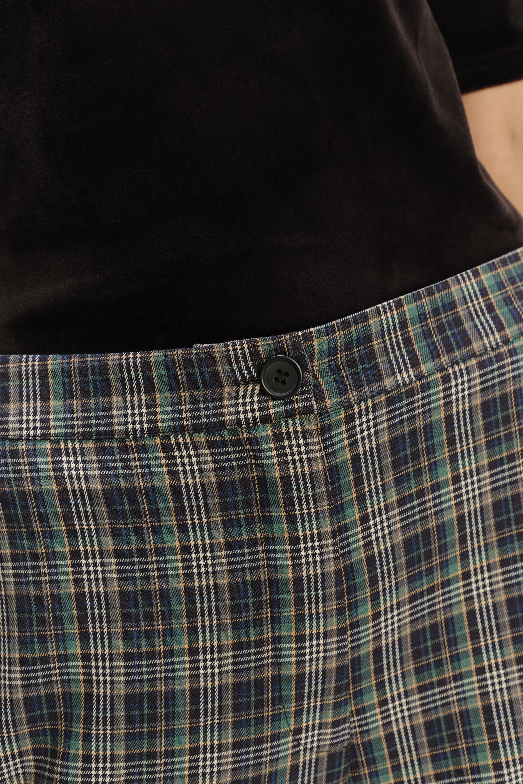 Szerokie wiskozowe spodnie w kratę