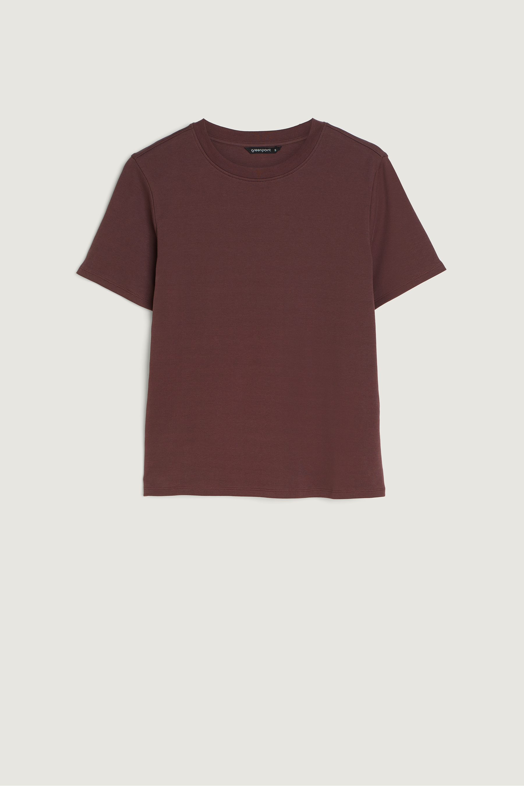 Bawełniany t-shirt basic brązowy