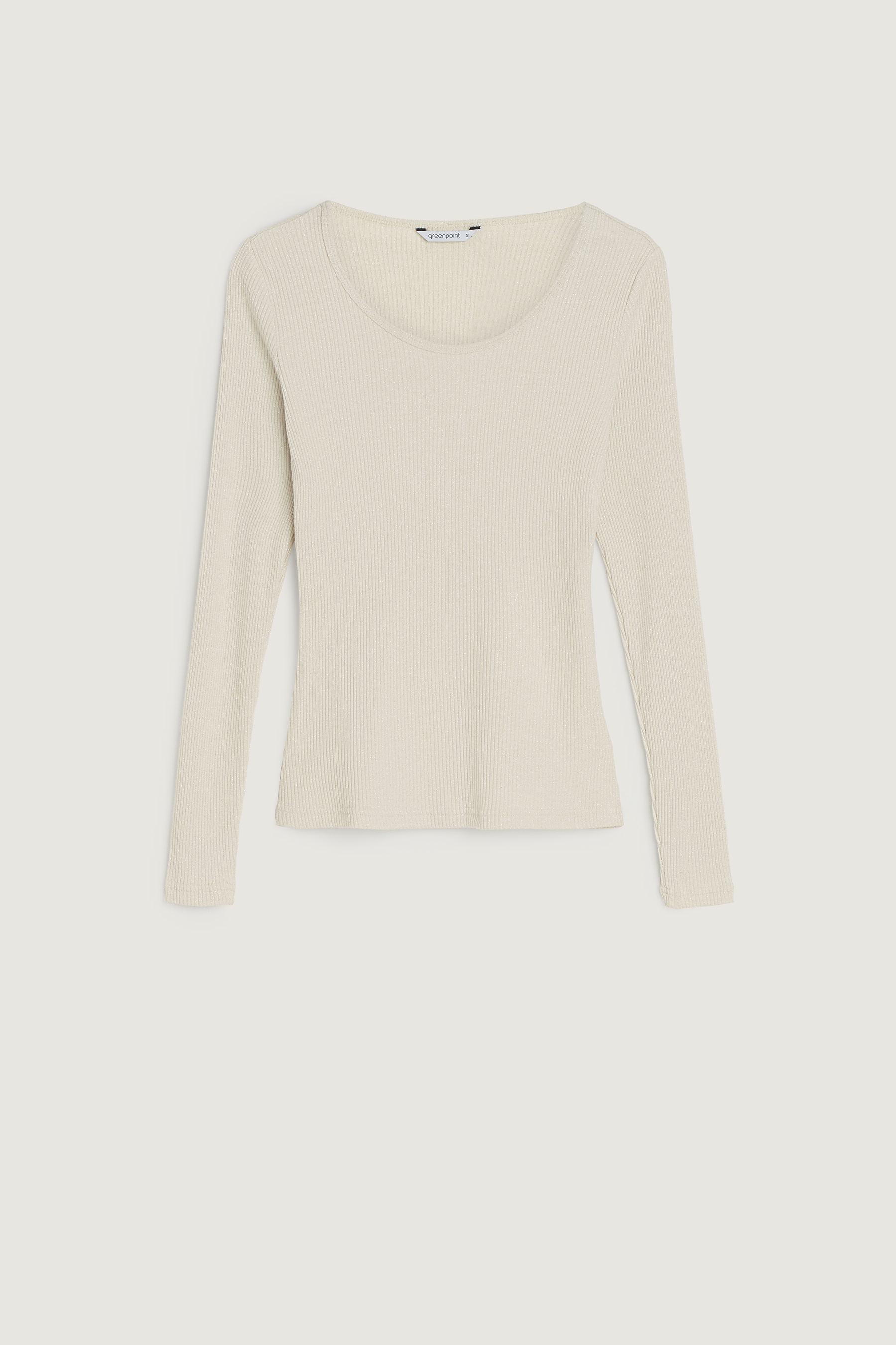 Kremowy longsleeve z miękkiej dzianiny