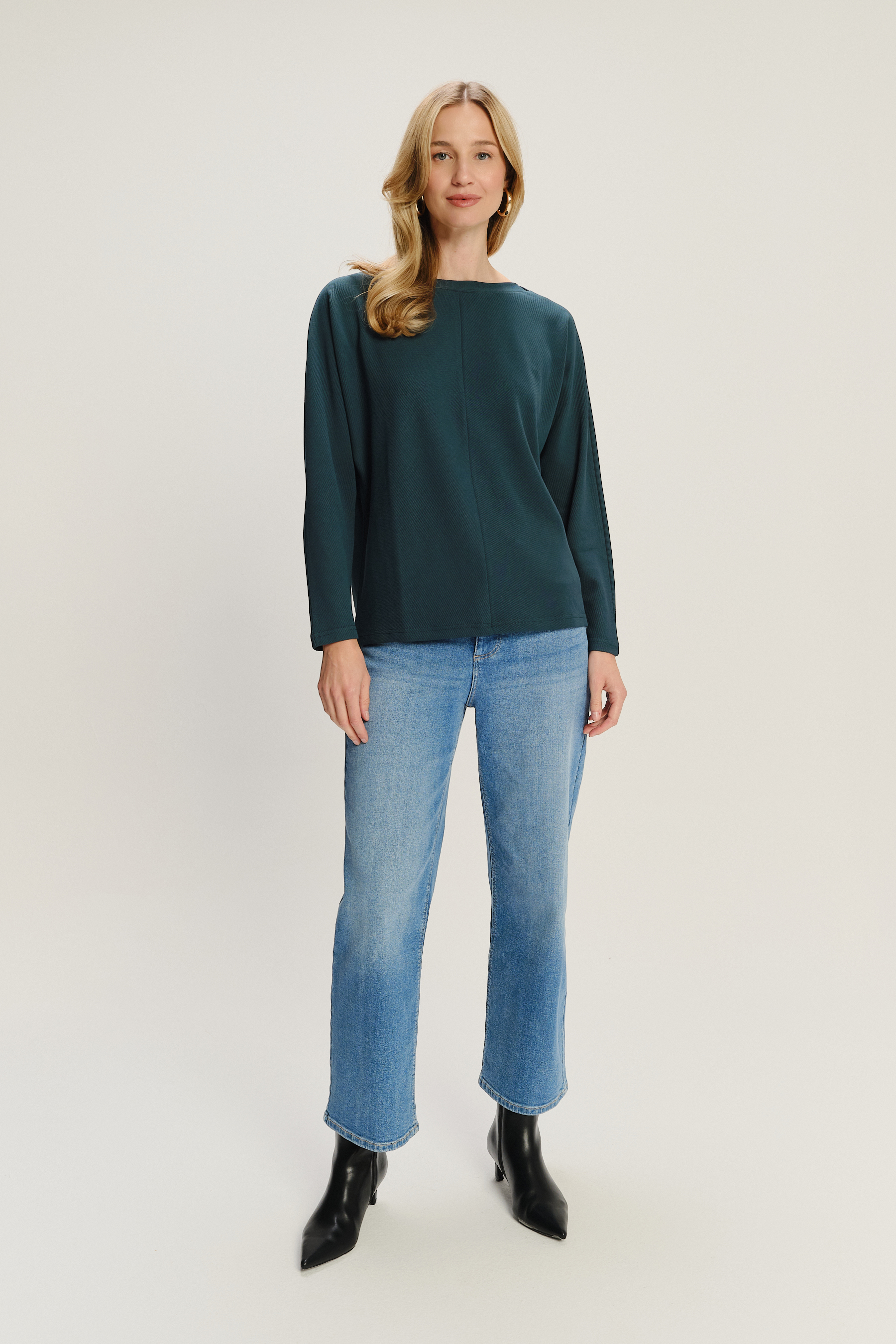 Luźny turkusowy longsleeve