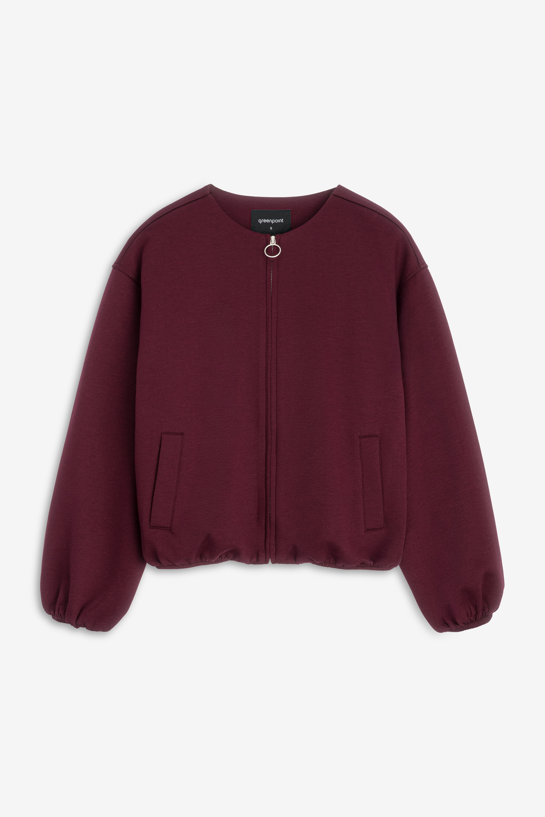 Bordowa bluza typu bomber