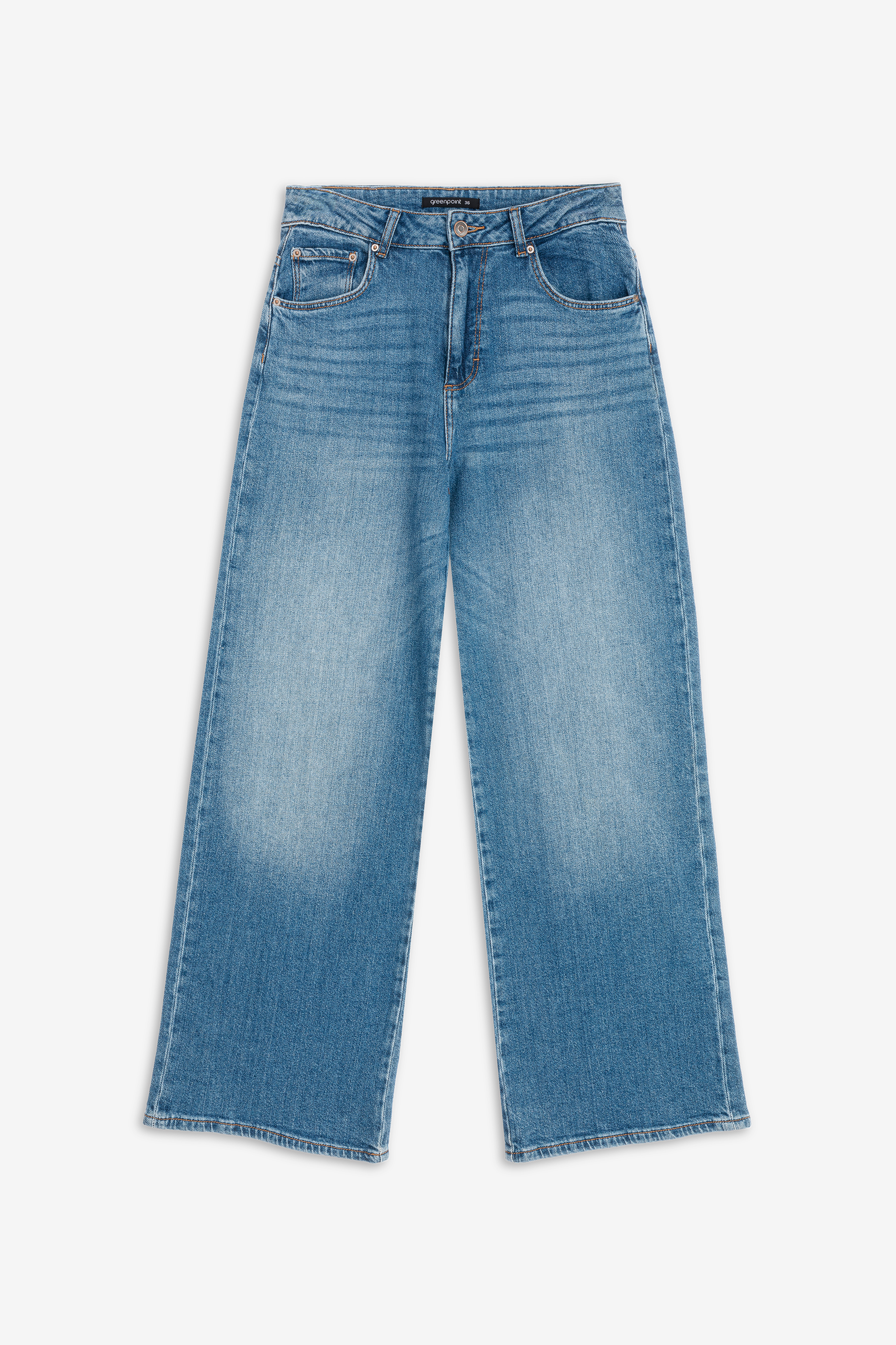 Niebieskie jeansy wide leg 