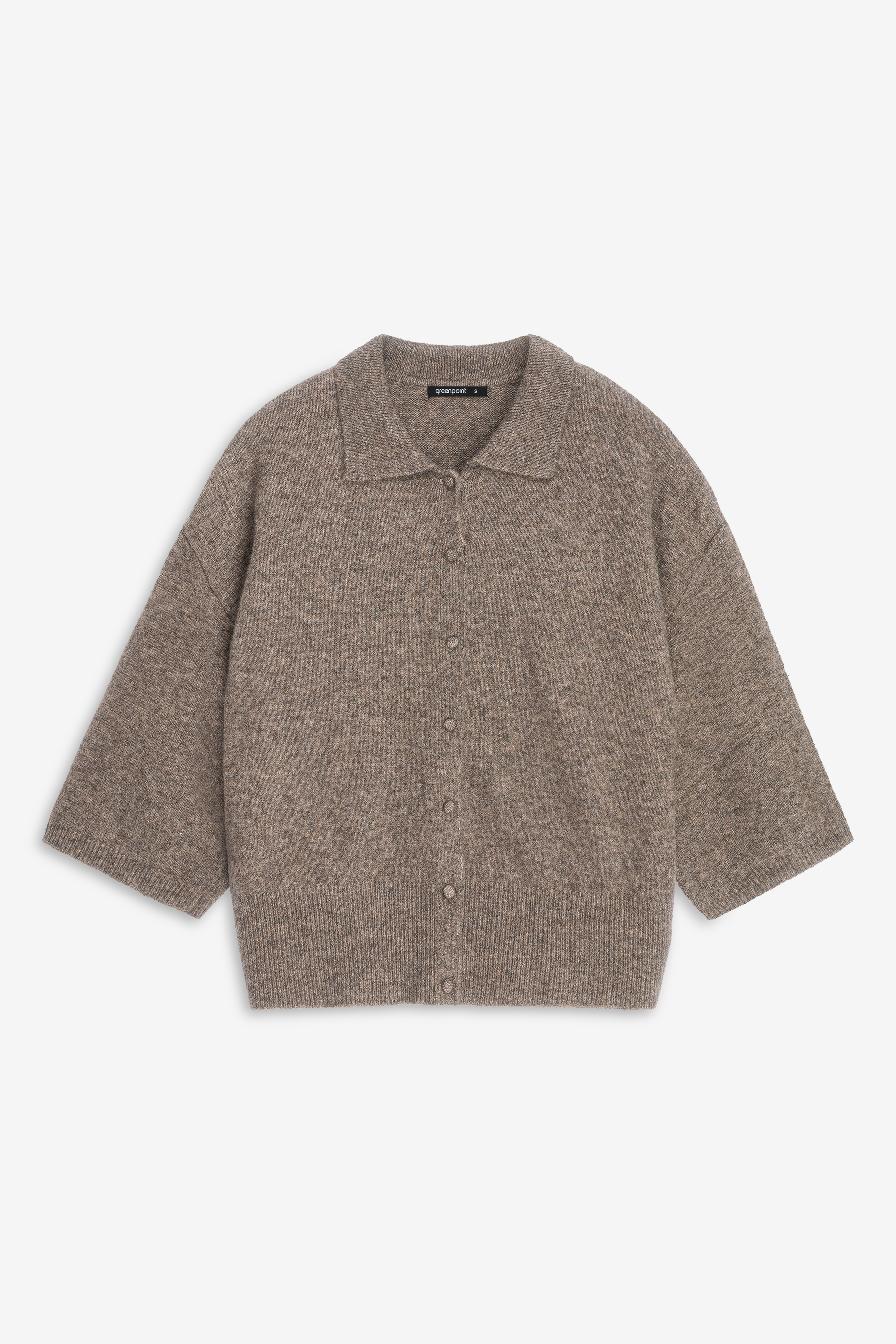 Luźny brązowy sweter z kołnierzykiem