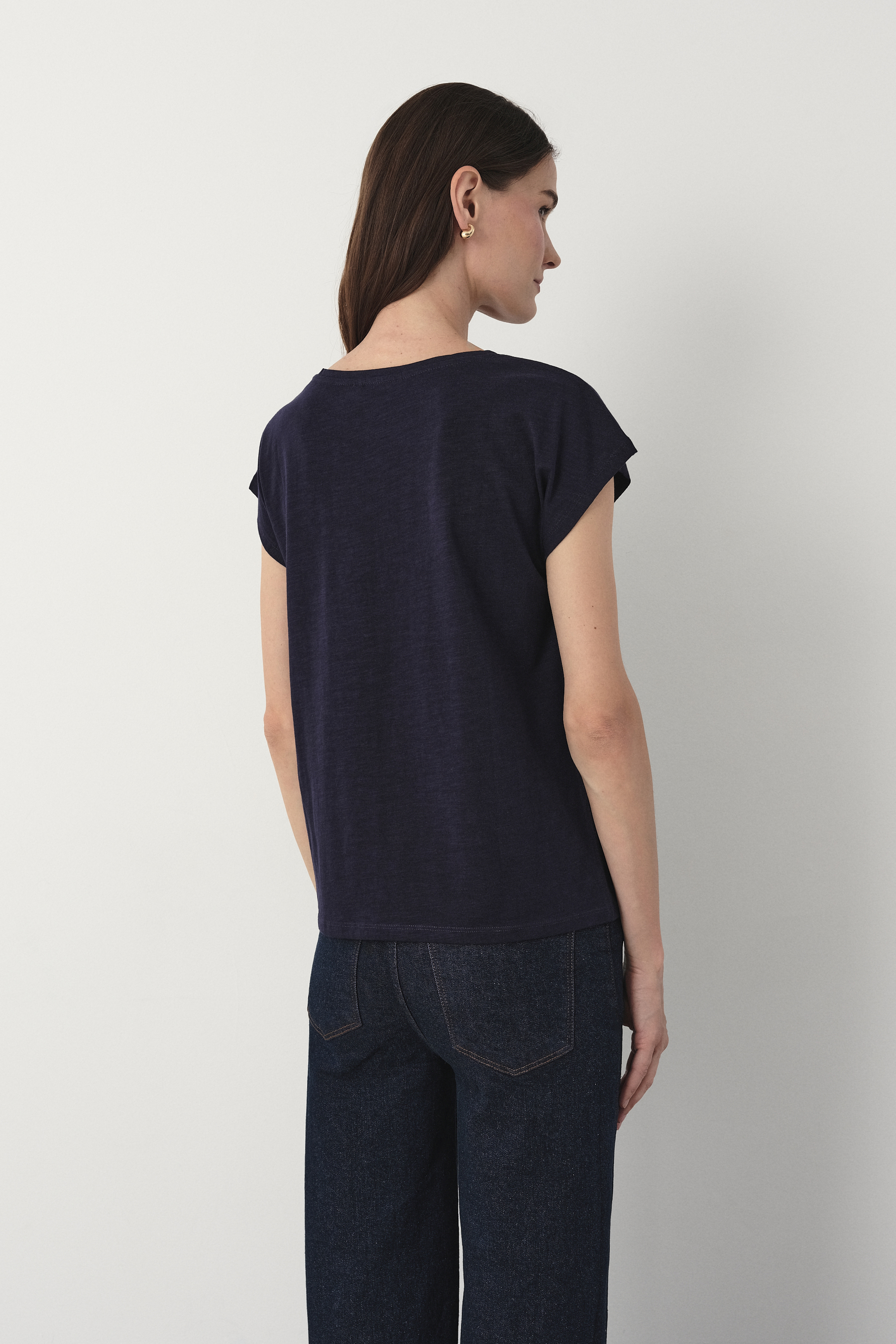 Bawełniany t-shirt w granatowym kolorze