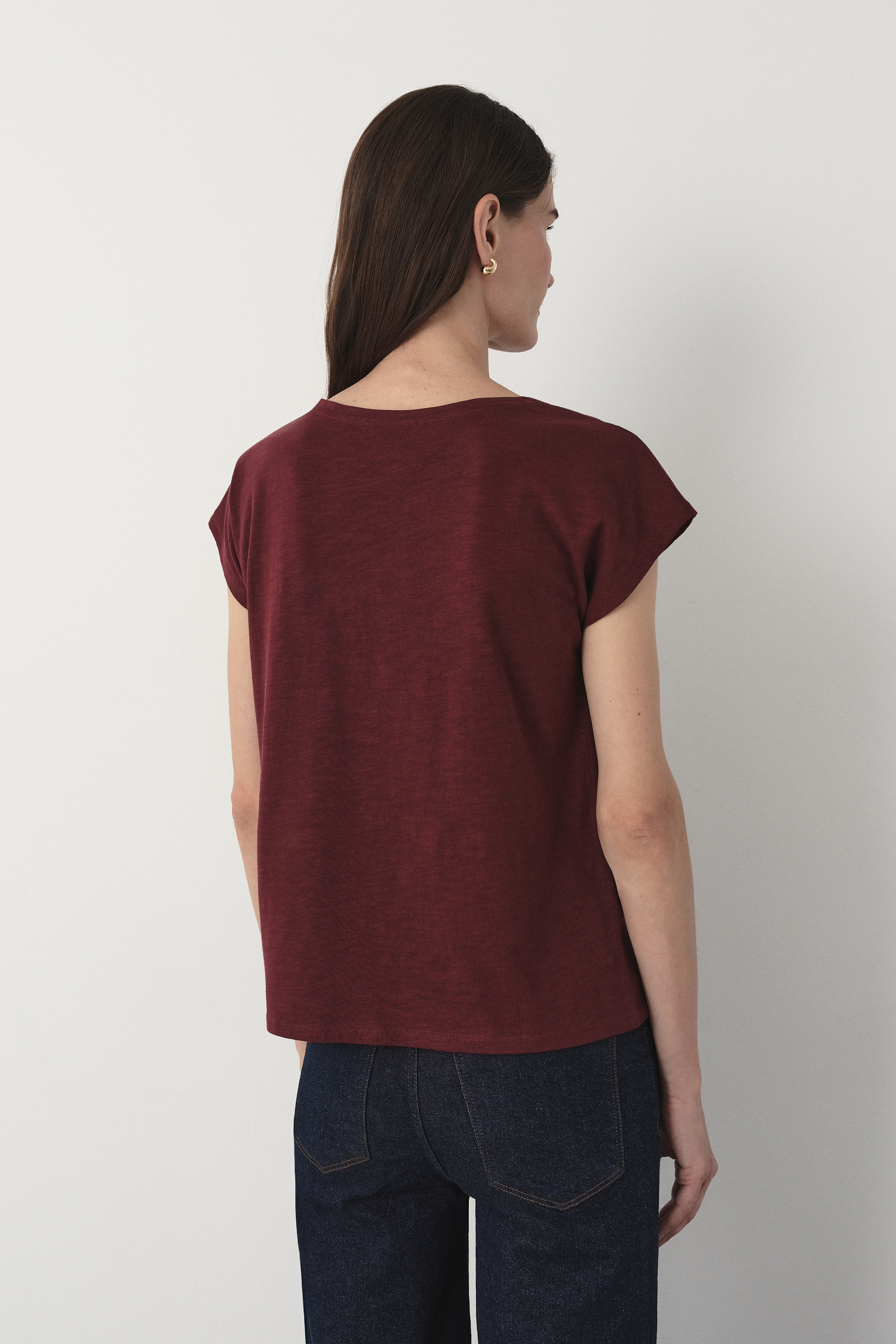 Bawełniany t-shirt w kasztanowym kolorze