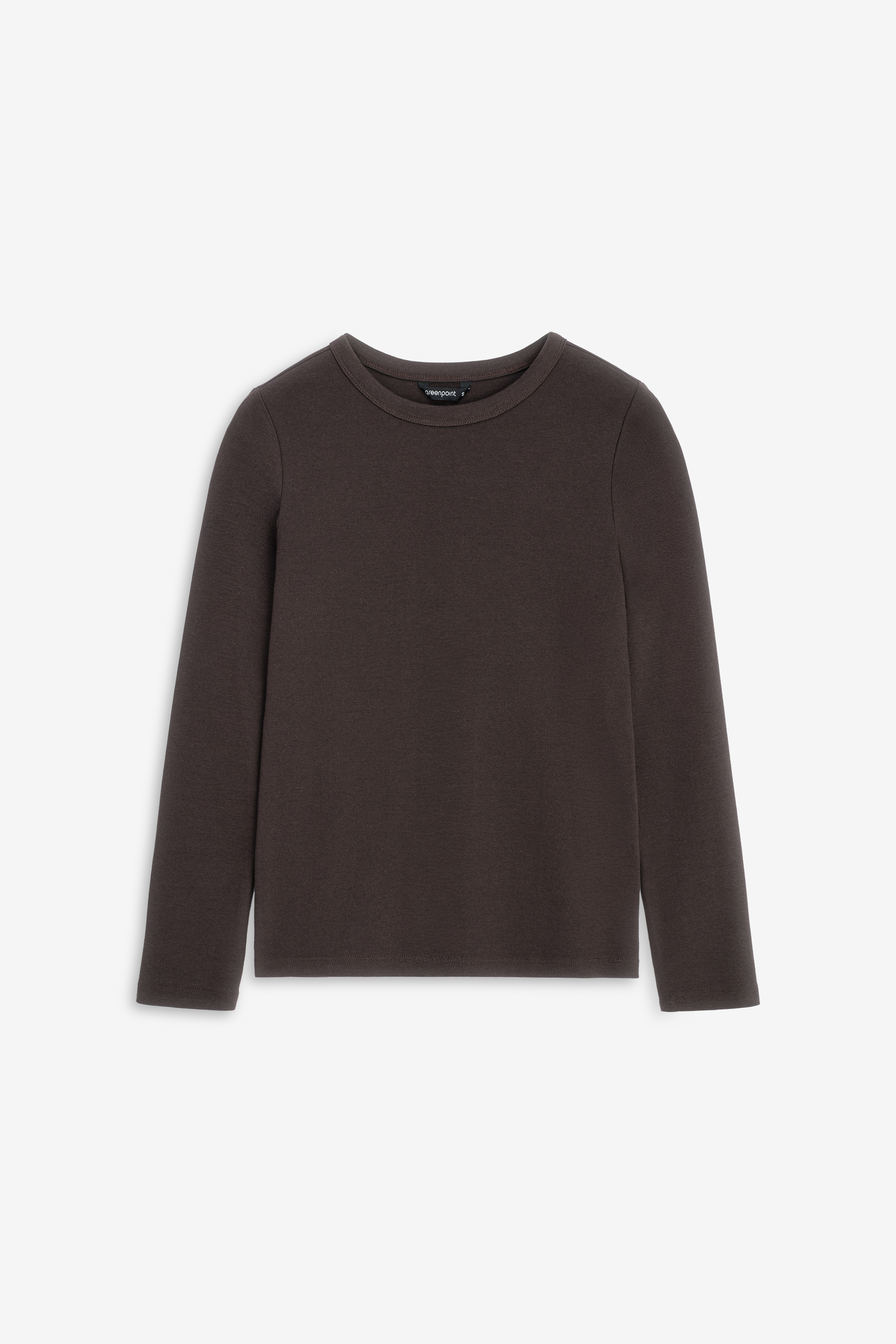 Bawełniany longsleeve w kolorze ciemnobrązowym 
