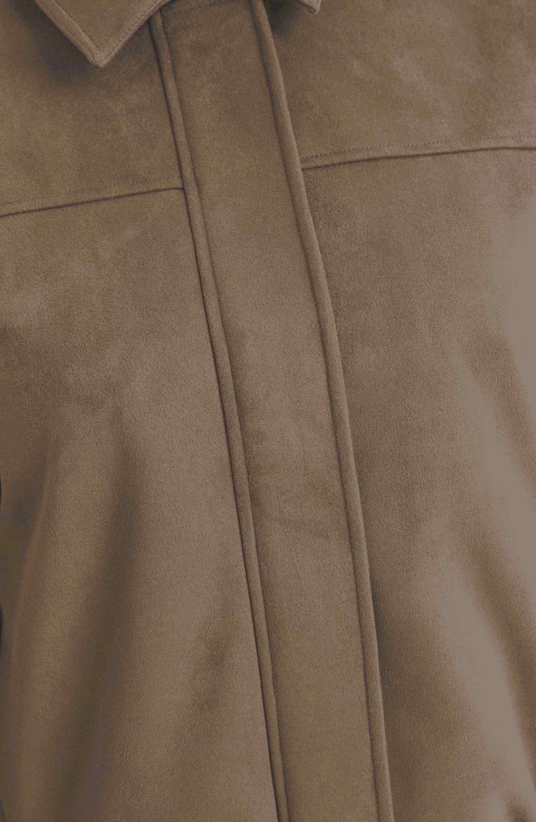 Krótka kurtka z imitacji zamszu ciemny beż