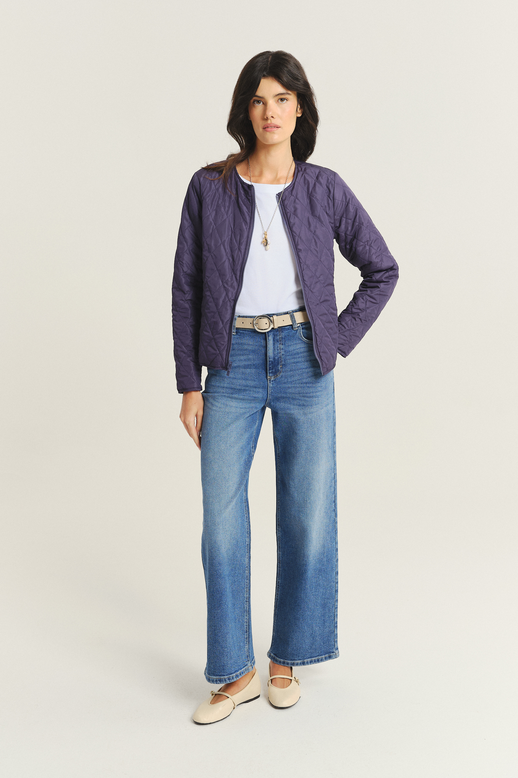 Lekka dwustronna kurtka z nadrukiem w kwiaty