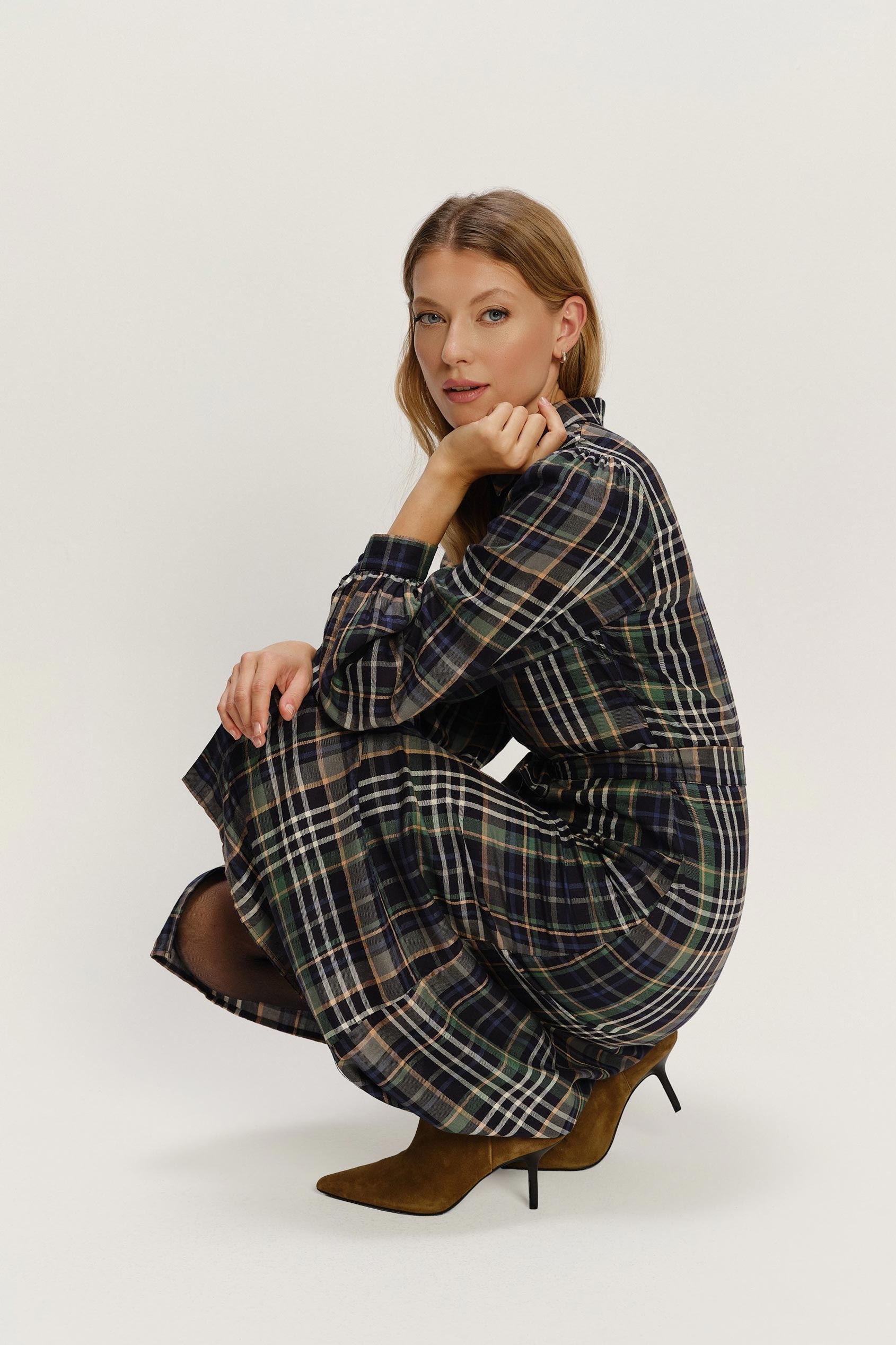 Stylowa szmizjerka z nadrukiem w kratę