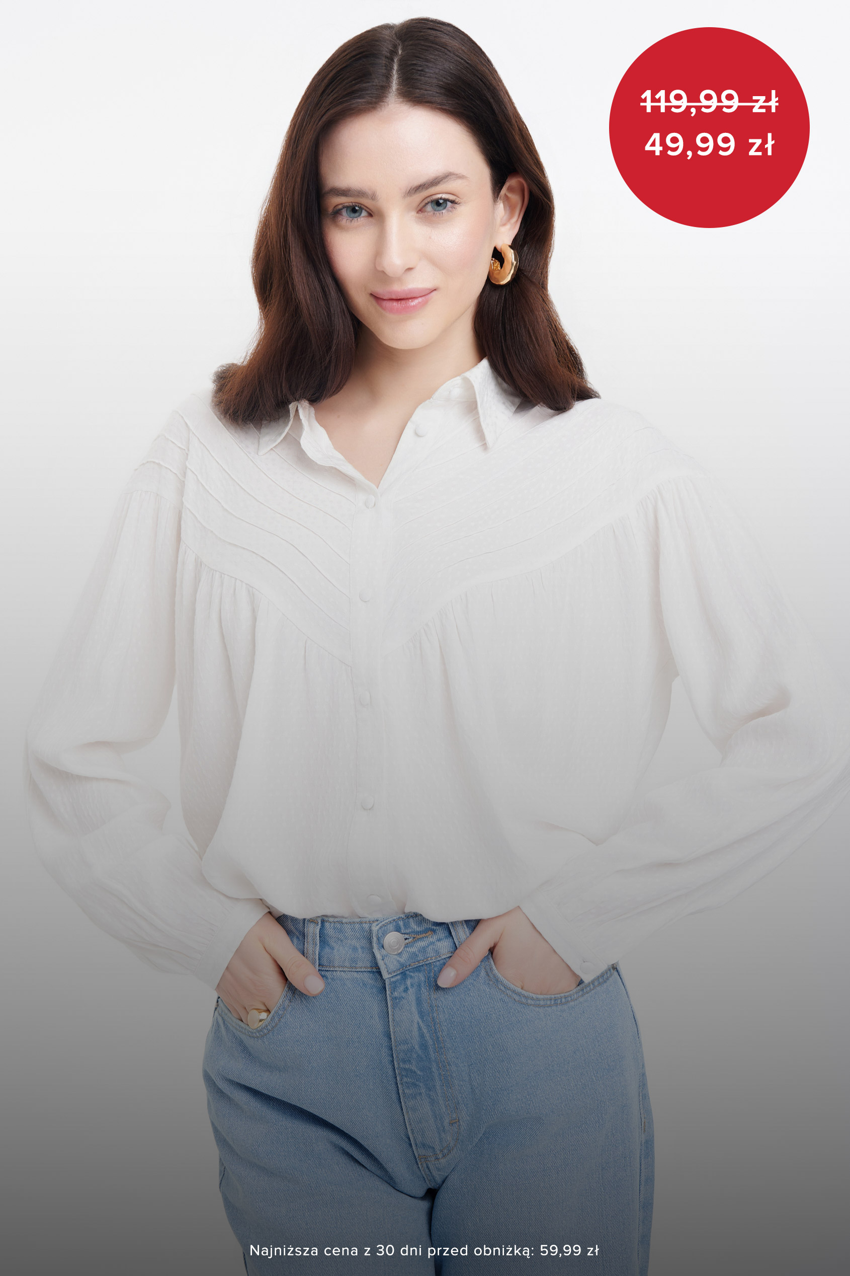 Klasyczna biała koszula z wiskozy