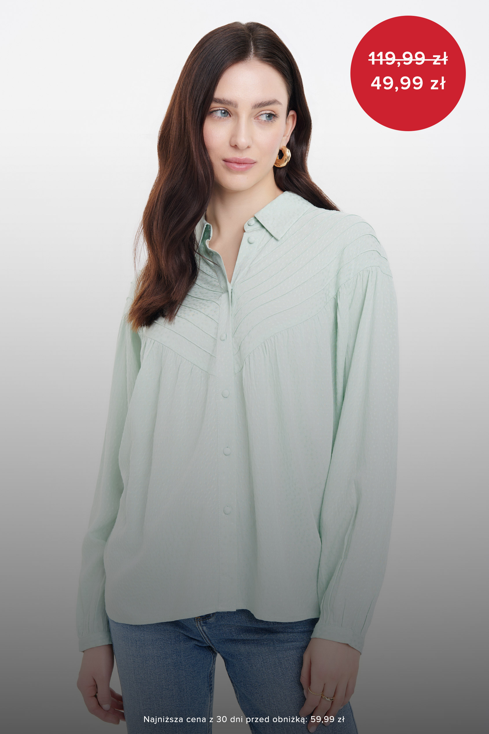 Stylowa koszula w miętowym kolorze