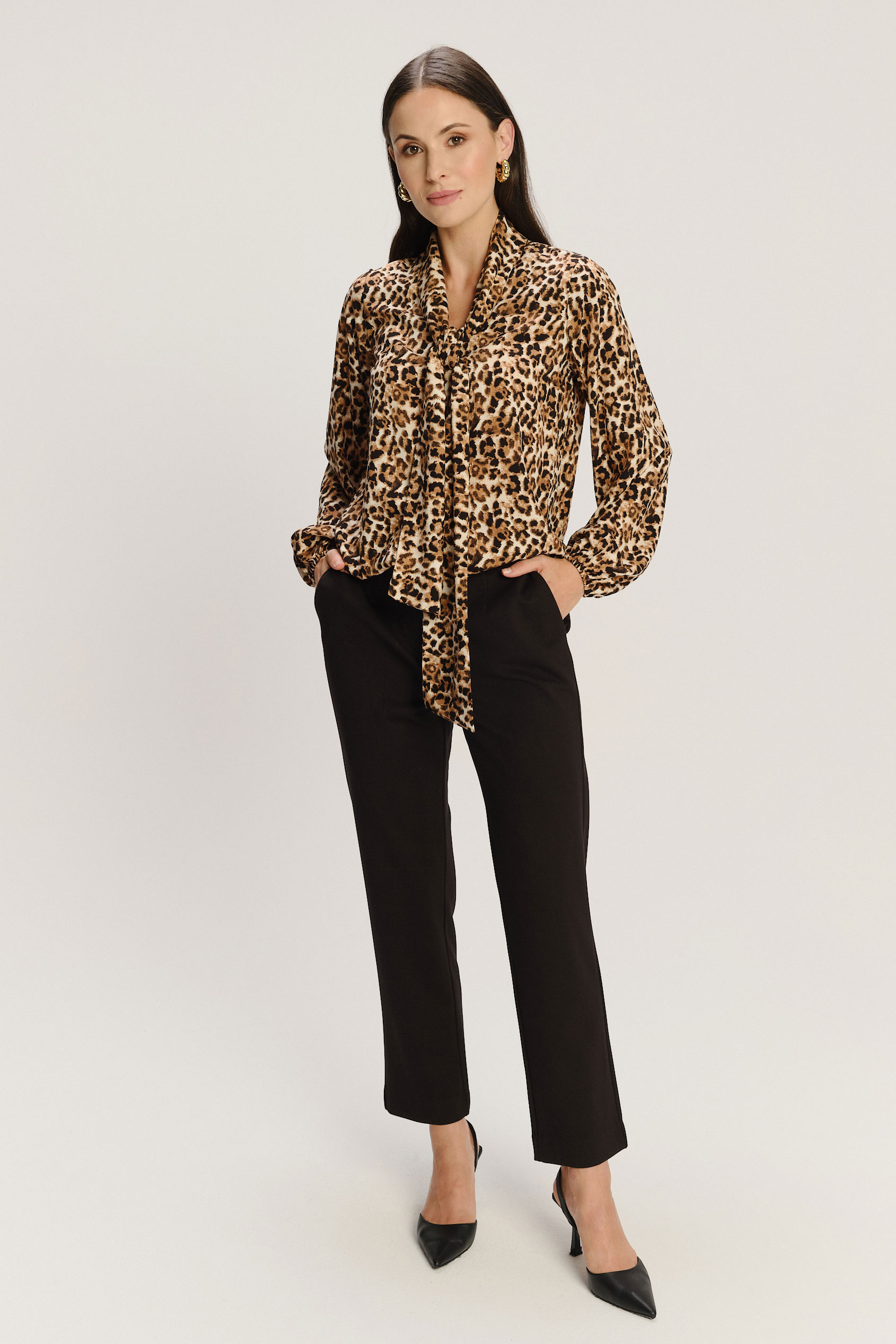 Stylowa wiskozowa bluzka z printem animal