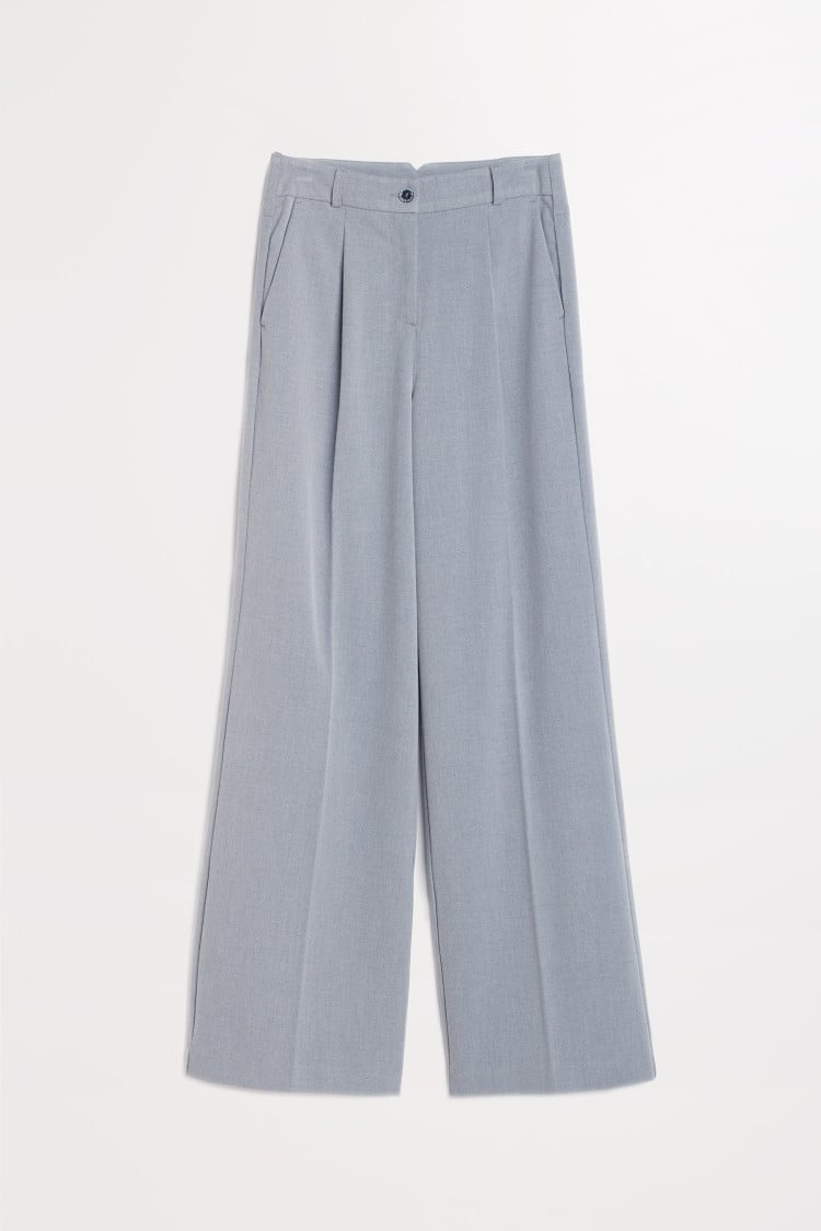 Szare eleganckie spodnie wide leg