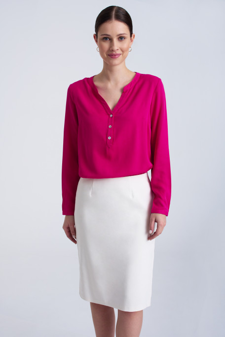 Różowa bluzka z wiskozowej tkaniny
