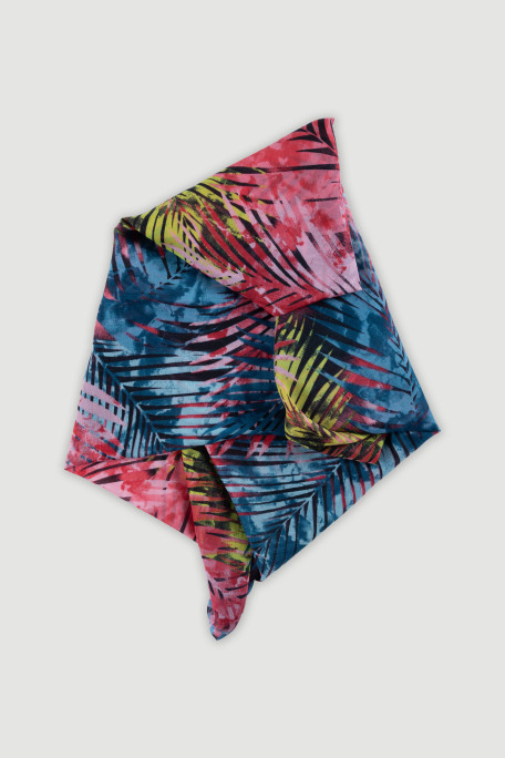 Czarna apaszka z kolorowym printem tropic