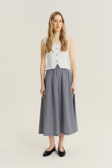 Spódnica midi w kratę vichy 