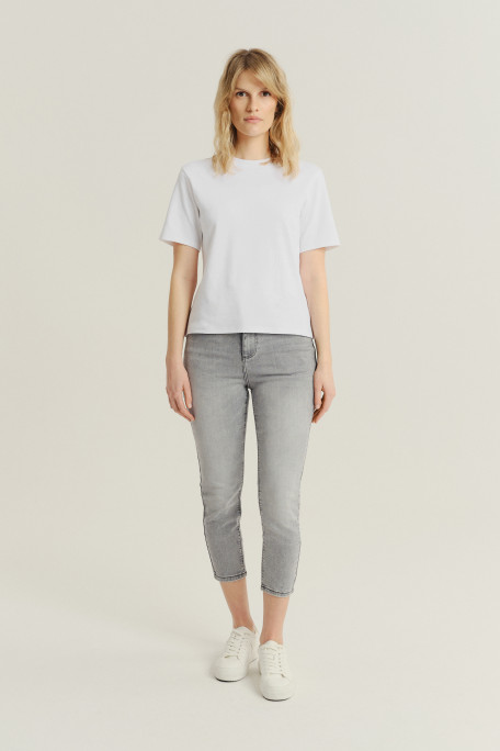 Jasnoszare spodnie jeansowe 7/8