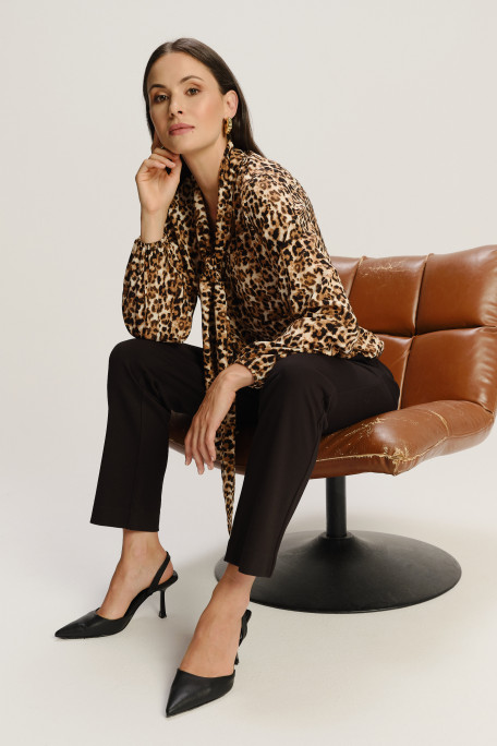 Stylowa wiskozowa bluzka z printem animal