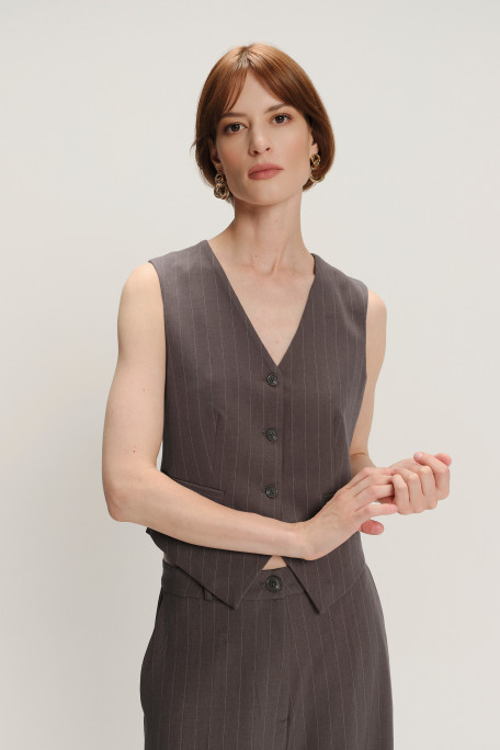 Elegancka kamizelka w delikatne prążki