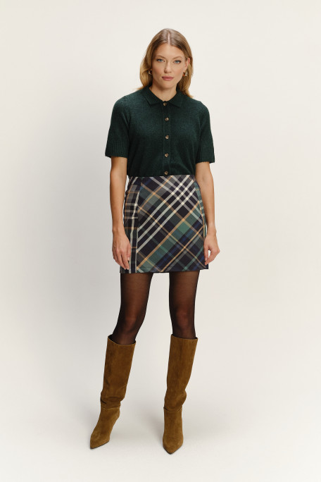 Efektowna wiskozowa spódnica w kratę