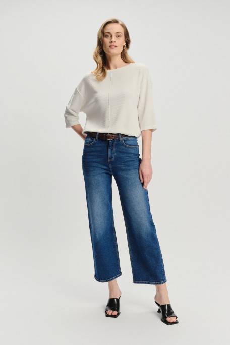 Jeansowe kuloty w granatowym kolorze