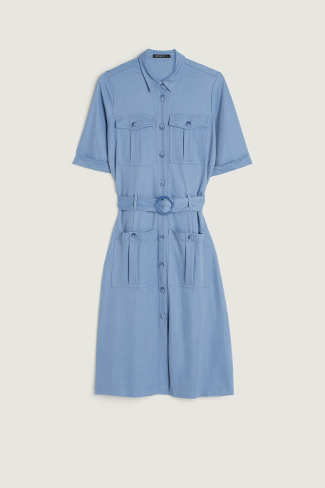 Jasnoniebieska szmizjerka z paskiem