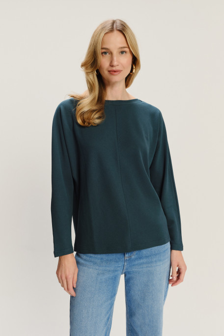 Luźny turkusowy longsleeve