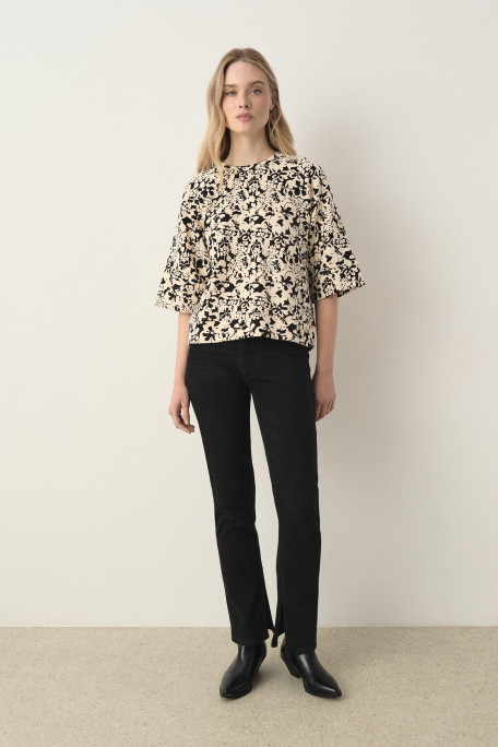 Bluza oversize z nadrukiem w kwiaty