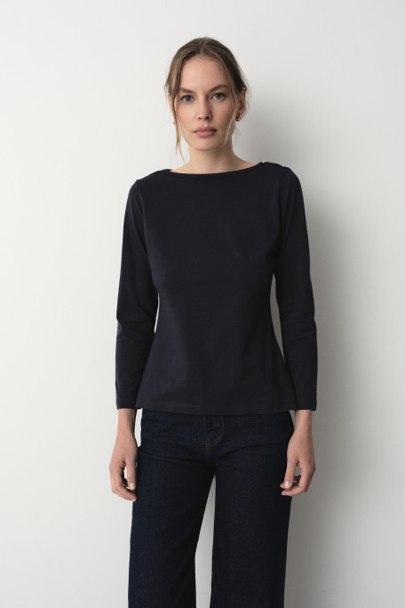Casualowy longsleeve w granatowym kolorze 