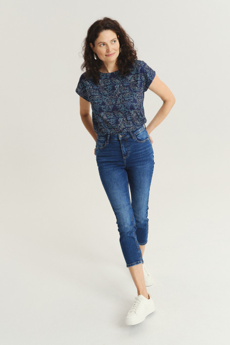 Granatowe jeansy 3/4