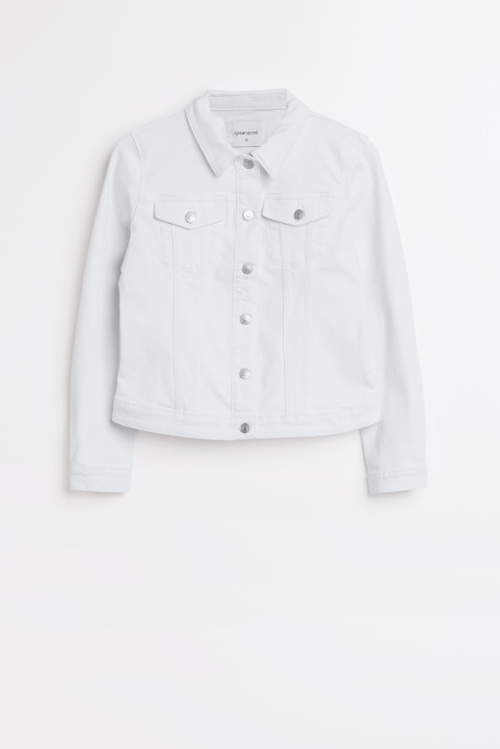 Jeansowa kurtka w białym kolorze