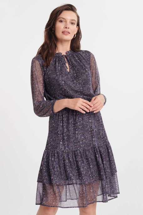 Sukienka mini z nadrukiem typu paisley