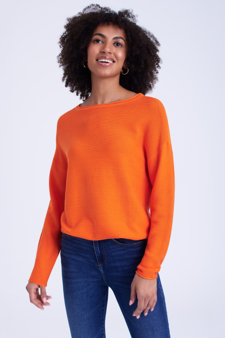 Pomarańczowy, luźny sweter
